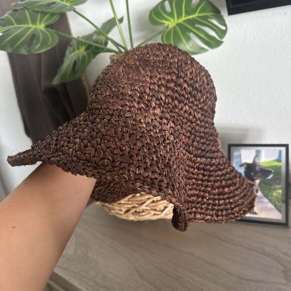 Free People X En El Mar Bingin Raffia Bucket Hat - Picture 2 of 3
